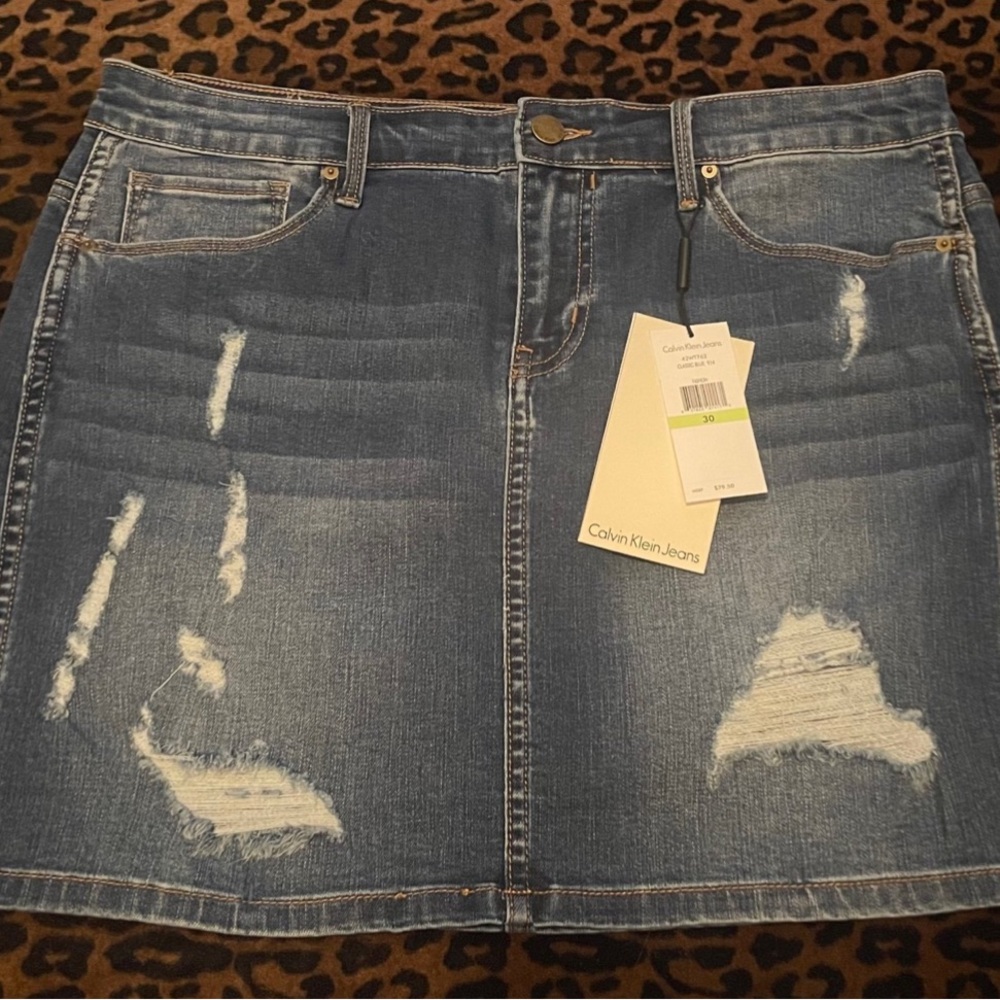 Calvin Klein Blue Denim Skirt